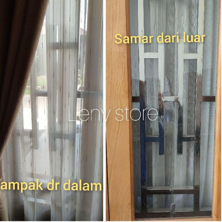 Terlaris.. ❤ LENYS ❤ vitras putih serat emas/fitras blackout tebal/vitrace putih tebal murah minimal