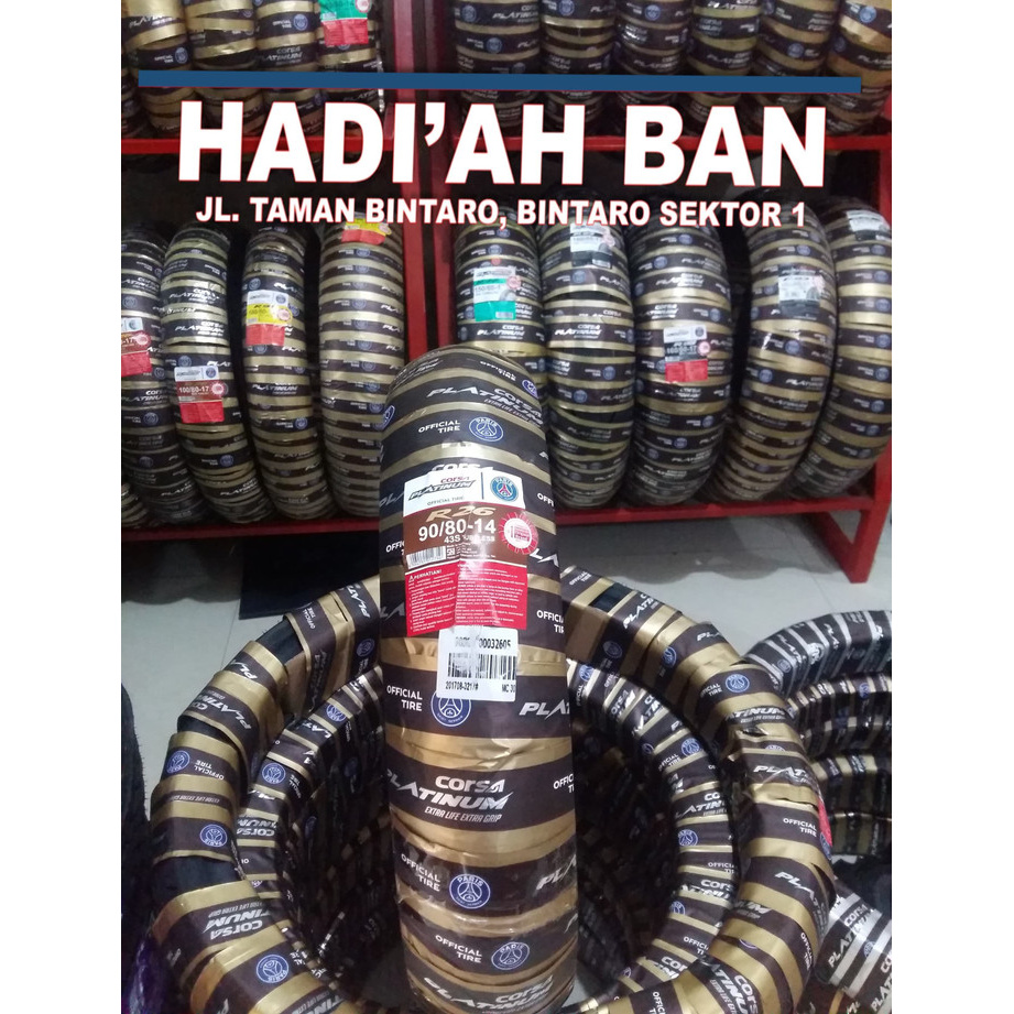 Ban Belakang Motor Matic Corsa Platinum R26 90/80-14 + Pentil Ori
