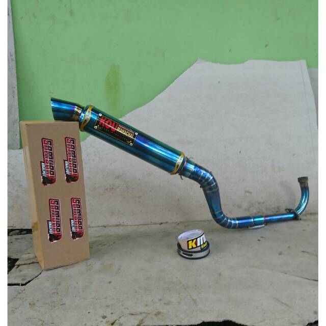 knalpot KOU Beat Mio Sporty knalpot kou Bluemoon warna cerah dan awet