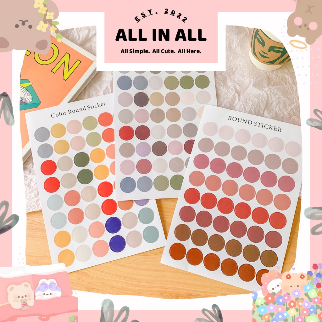 

❤️ALL IN ALL❤️STIKER KERTAS DEKOR MACARON DOTS PAPER STICKER DIY PLANNER SCRAPBOOK | STIKER BULAT MORANDI DOTS SMILE DAN BUNGA WARNA PASTEL | STIKER KERTAS DECOR | AESTHETIC PAPER | TUMBLR