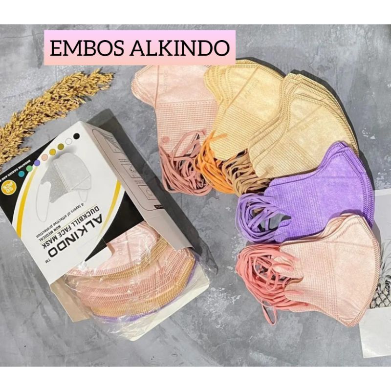 [COD] Masker Duckbill Alkindo 5 Warna Embos Alkindo Warna Peach isi 50/box Mix