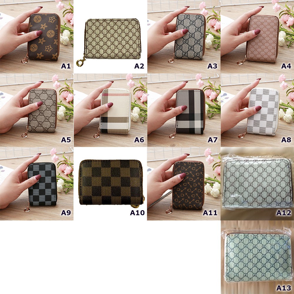 GO! 070 DOMPET LIPAT WANITA DENGAN RESLETING MOTIF TIKAR ELEGANT DOMPET KULIT CEWEK SIMPLE COD