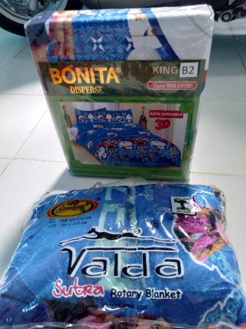 Sprei Bonita Single Size 120 Motif Doraemon Lovely