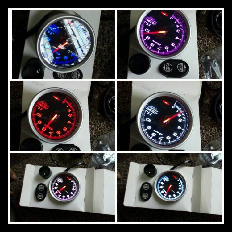 TERBARU TACHOMETER DEFI RPM 7 WARNA 3.75" UNIVERSAL 