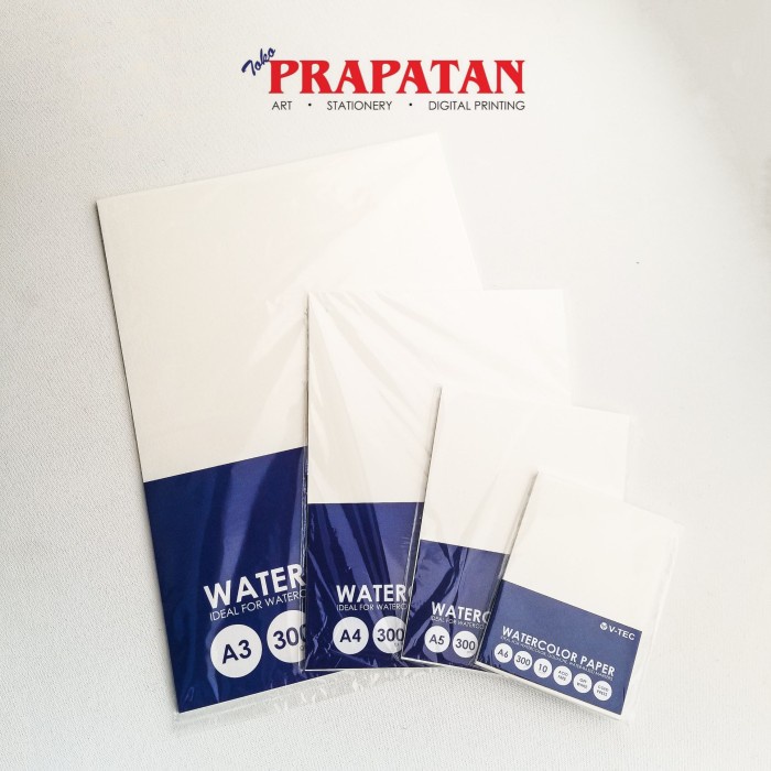 

Sketsagambar- V-Tec Watercolor Paper 300Gsm 10 Lembar A6/A5/A4/A3 Repack - A3 -Buku-Gambar-Sketsa.
