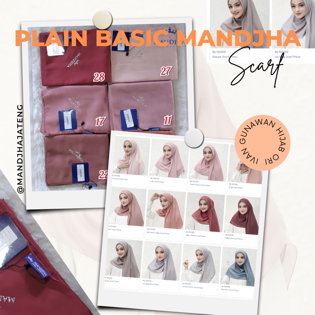 GLITTER JILBAB MANDJHA BASIC POLOS HIJAB SEGI EMPAT IVAN GUNAWAN VOAL PREMIUM