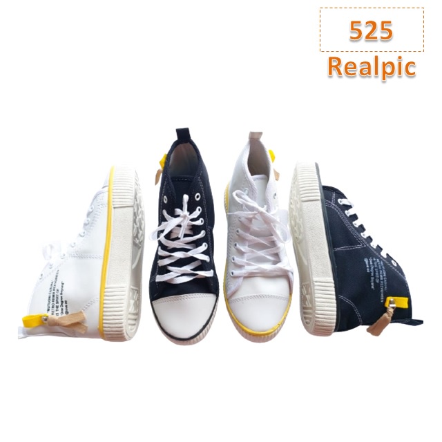 Sepatu Wanita Sneakers Retro Remix Tebal Sol 3 cm Hitam Putih - 525