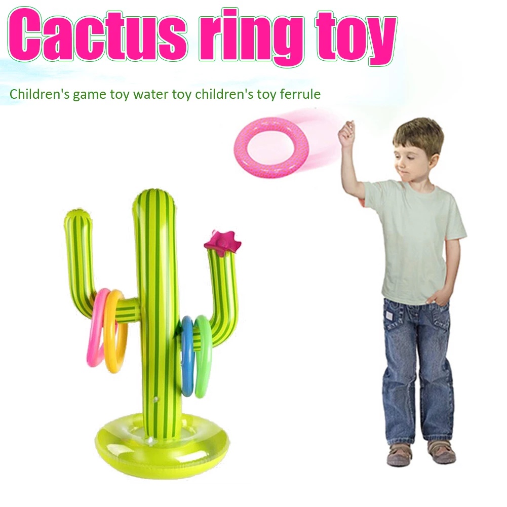 [ 1 SET PVC Inflatable Cactus Ring balloon Water Toy  for family games summer beach parties ]