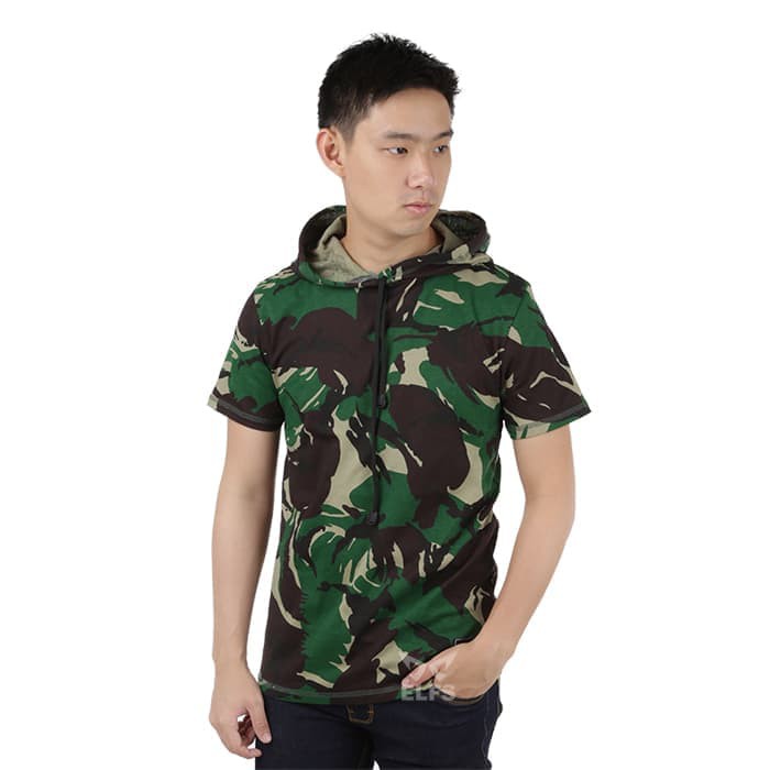 Terlaris Kaos Hoodie Pria Army Tentara Loreng Camouflage