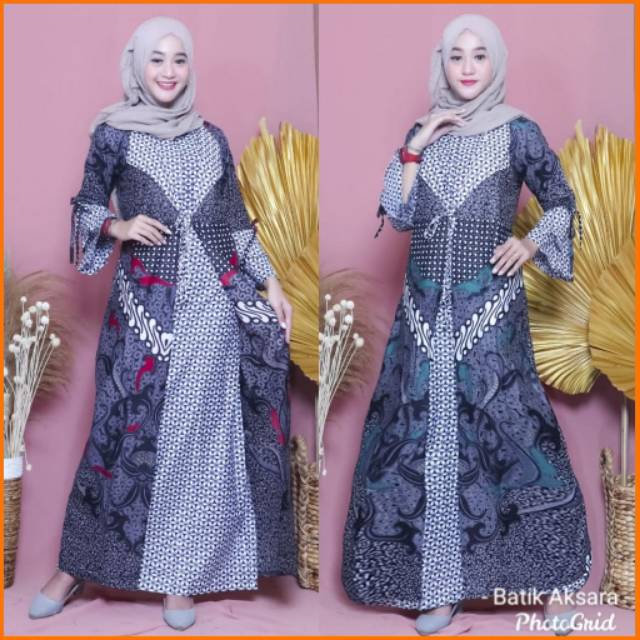 Gamis Batik Cardi Modern Model Terbaru Original Batik Pekalongan Murah Gamis Naura 2020 Modis Trend Shopee Indonesia