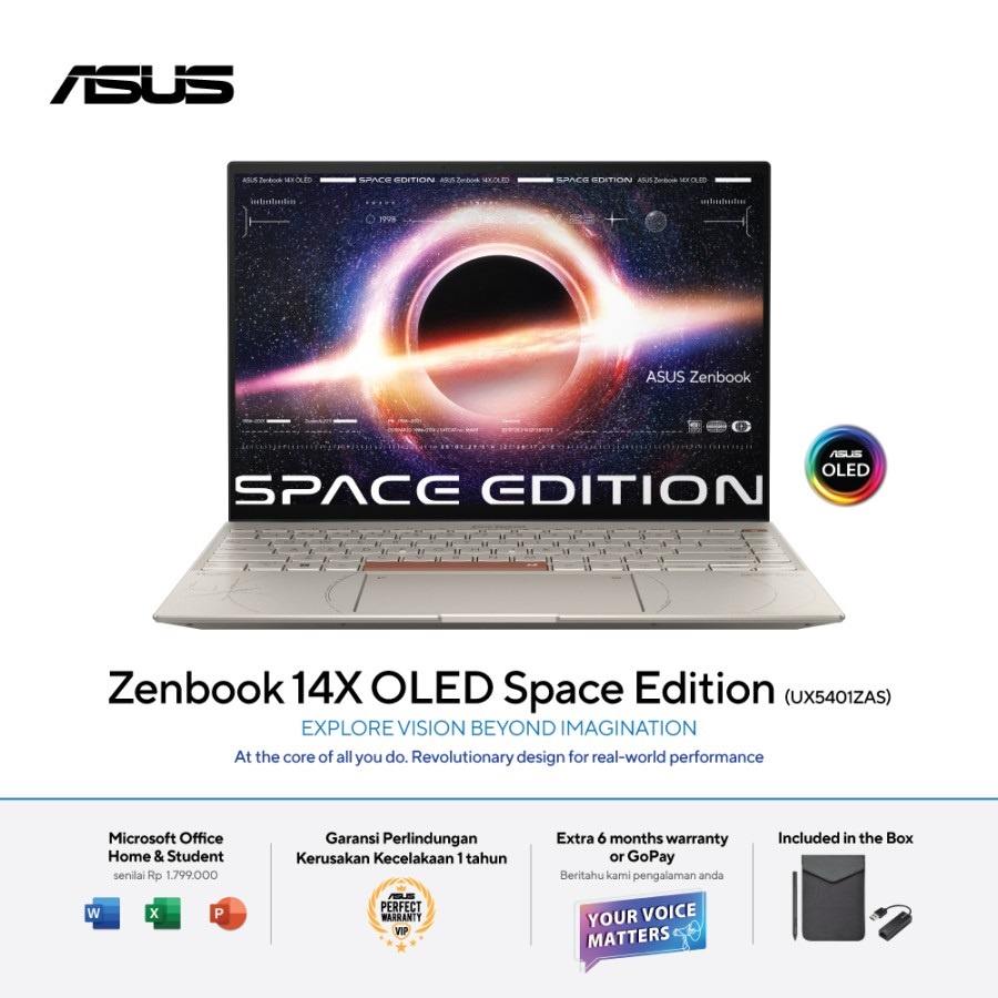 ASUS ZENBOOK 14X OLED SPACE EDITION UX5401ZAS - i9-12900H - 32GB - 1TB SSD - 14&quot; 4K OLED - WIN11 - OHS