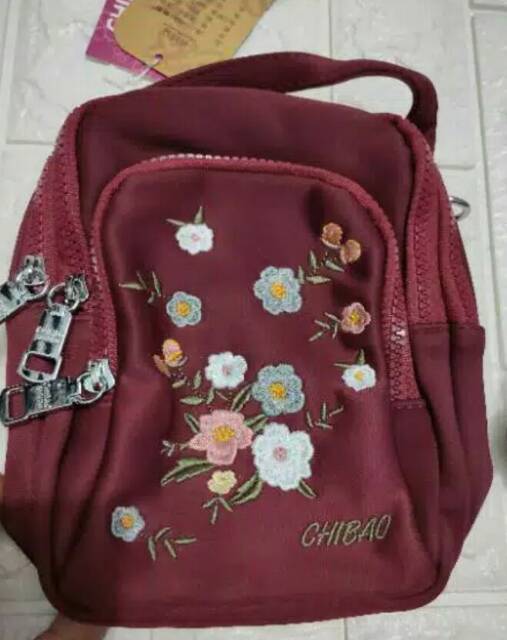 Tas wanita chibao Y332-11/Y332 bordir bunga import