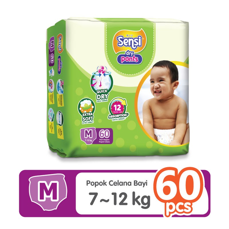 SENSI DRY PANTS M60 - Popok Celana Bayi | Shopee Indonesia