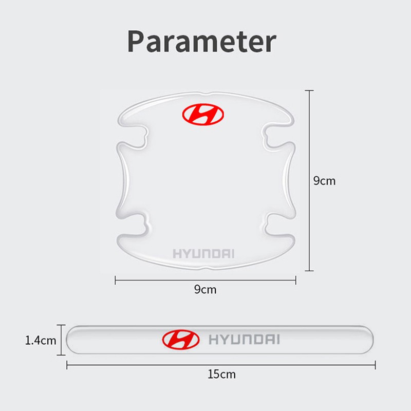 4 / 8Pcs Stiker Gagang Pintu Mobil Transparan Untuk Hyundai I30 Tucson Sonata ix35 i10 Accent Elantra