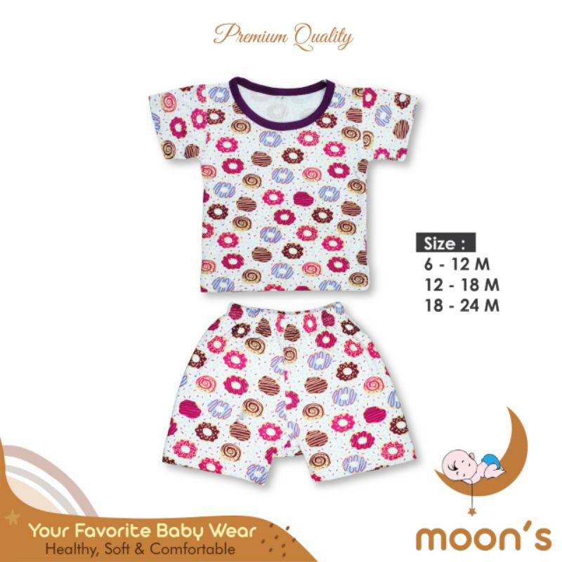 STELAN OBLONG PENDEK MOONS/Stelan baju bayi pendek moons