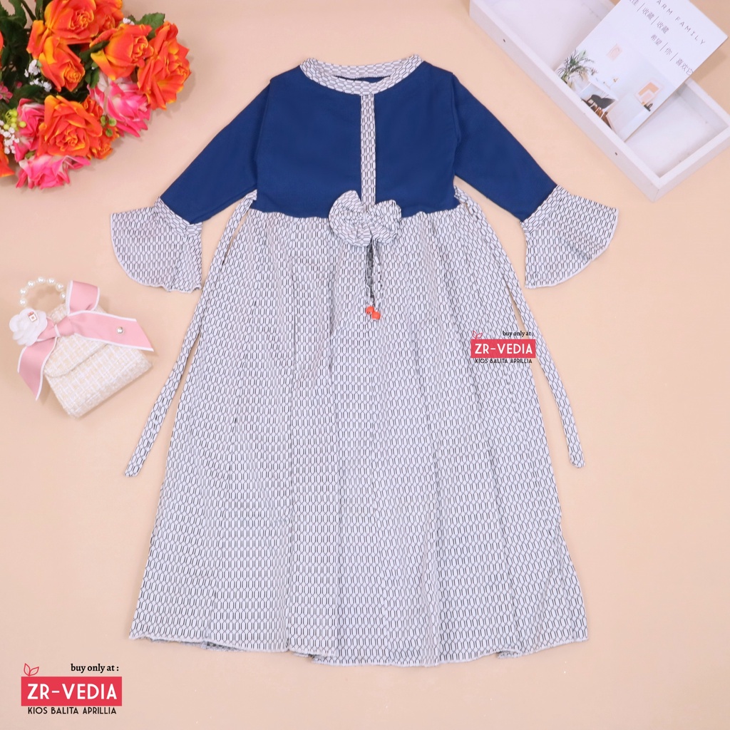 Gamis Farissa 4-6 Tahun / Baju Ngaji Anak Cewek Muslimah Long Dres Girl Panjang Syar'i