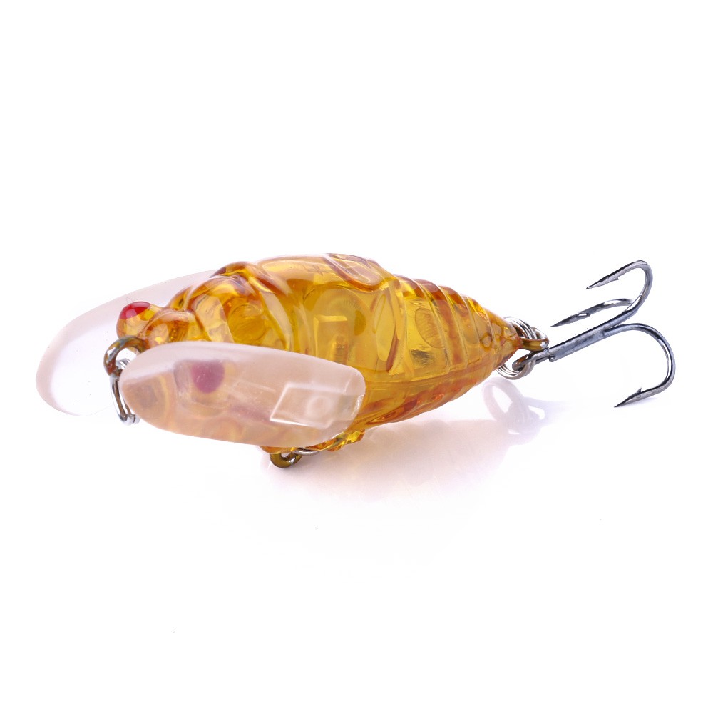 Hengjia 1pcs Bionic Cicada Hard Bait Fishing Lure 4cm/6.4g Ikan Kecil Memancing Floating Crankbait Mematikan Umpan Serangga