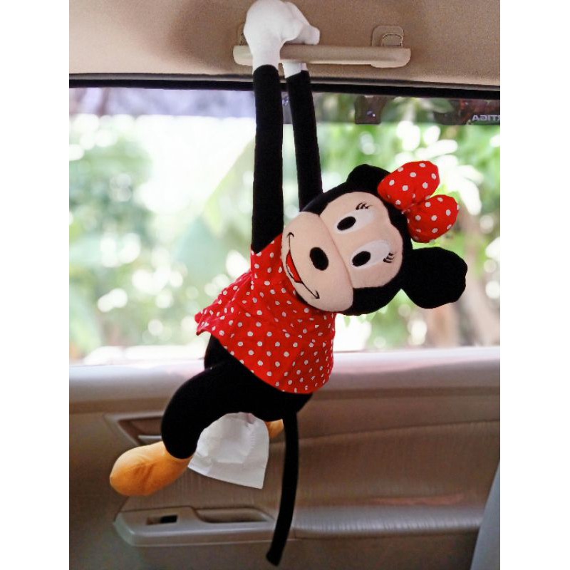 TEMPAT TISSUE MOBIL BONEKA MINNIE MOUSE AKSESORIS MOBIL