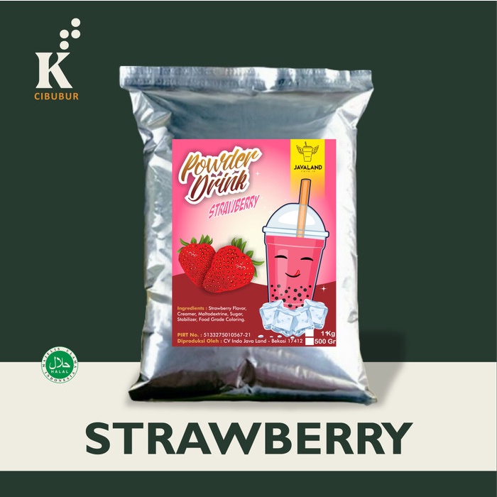 

(BISA COD) Strawberry Bubuk Minuman Powder Drink Original Javaland 1kg