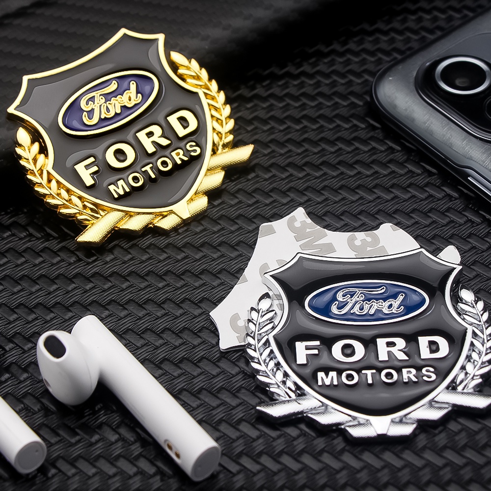 2pcs Stiker Emblem / Badge Metal 3D Untuk Ford Focus Fiesta Ranger Mondeo Fusion Ka