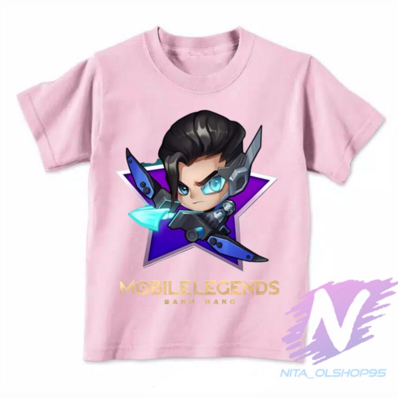 baju anak kaos anak yss mobile legend hero starligth