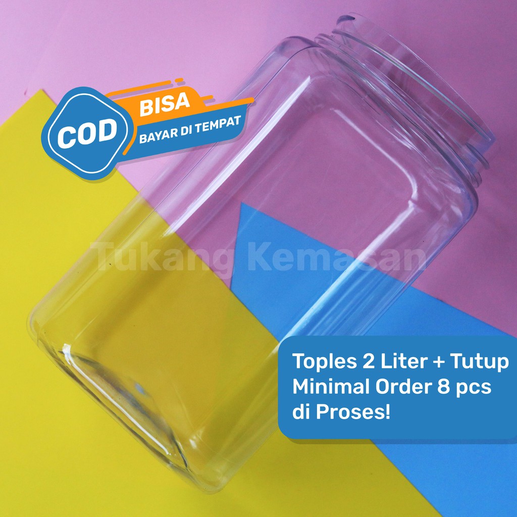 BEST SELLER Toples Kotak 2 Liter Satuan / Toples Cupang