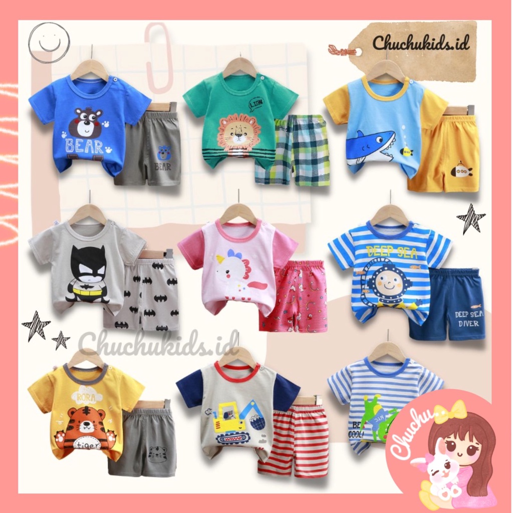 Baju Setelan Anak Kaos Lengan pendek Celana pendek baju bayi laki laki baju bayi perempuan stelan bayi stelan anak 0-4 tahun setelan bayi stelan bayi laki laki DZ