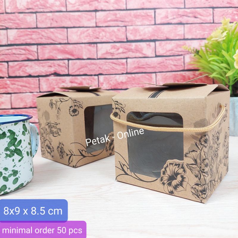 

50 Pcs, Box Coklat Kemasan 8x9 x 8.5 cm