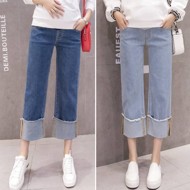 Celana Hamil Stretch Jeans(bisa dilipat atau tidak lipat)0236