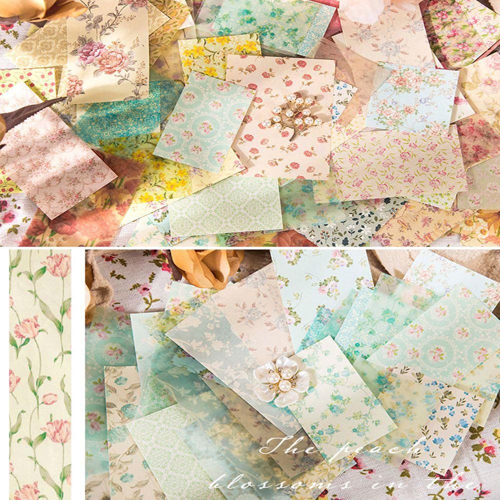 Solighter 30Sheets Bahan Paper Diary Album Scrapbooking Vintage Flower Town Series