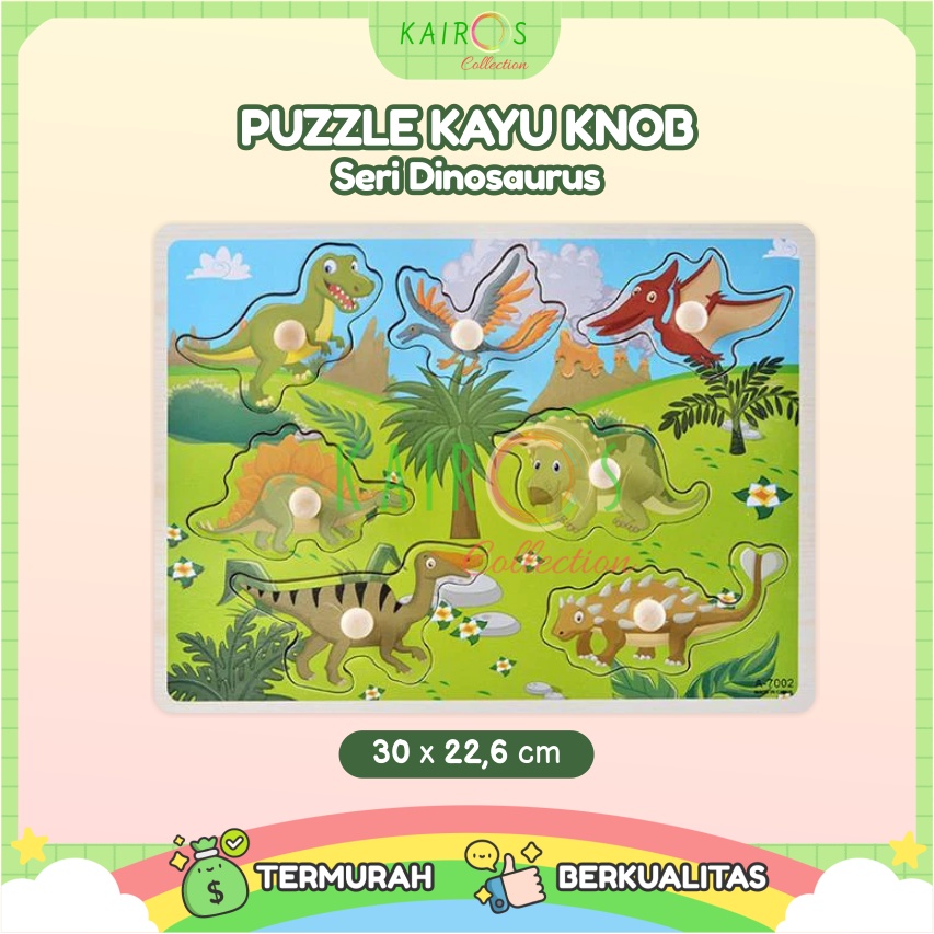 Puzzle Anak Kayu Knob Dinosaurus