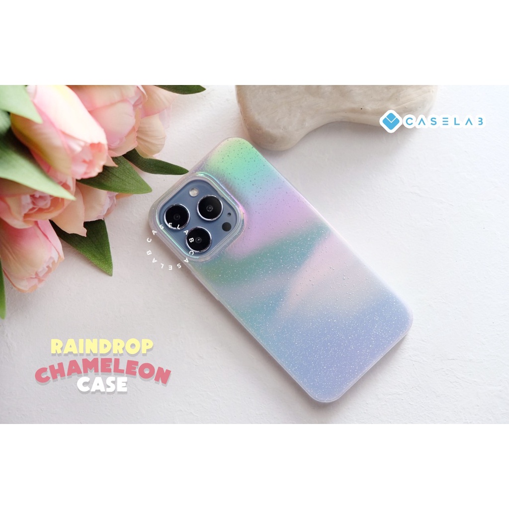 NEW CHAMELEON RAIN DROP SUPERTHIN PC HARDCASE 13 PROMAX 13 PRO 13 13 MINI 12 PROMAX 12 PRO 12 12 MINI 11 PROMAX 11 PRO 11 XS MAX XR X XS CASE GLITER EFFECT