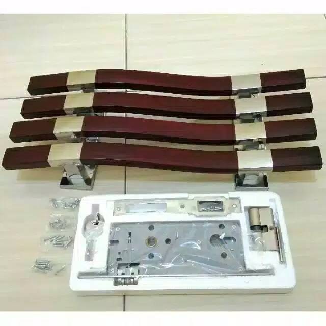 Handle Pegangan Pintu Rumah / gagang pintu Rumah STAINLESS model full 45 cm dan kunci