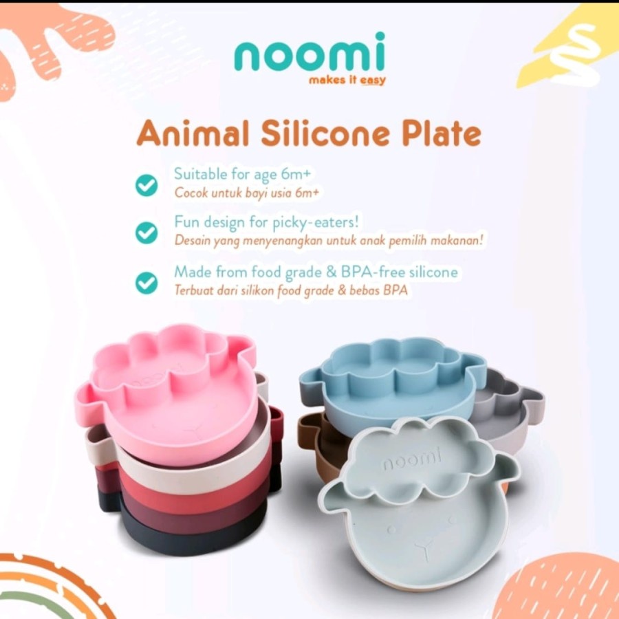 MAK314 NOOMI PIRING SILICONE ANIMAL SILICON PLATE PIRING BAYI TAHAN PANAS