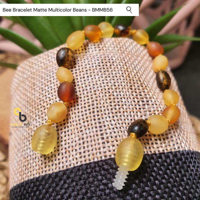 Gelang Amber TERFAVORIT Anak Premium Matte Multicolor Beans BMB56 By Amber Bee