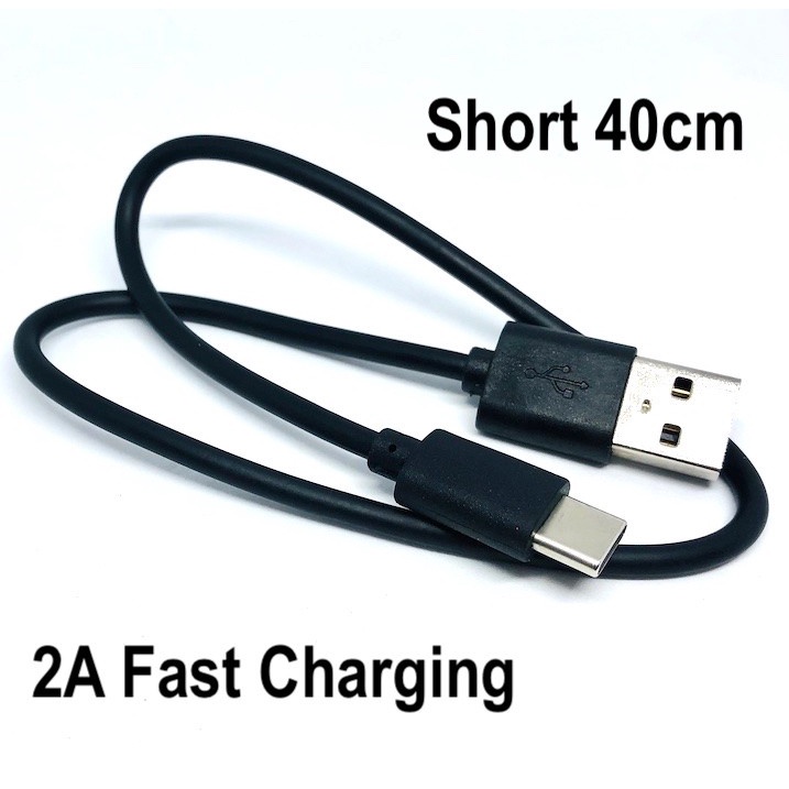 Short 40cm Type C Cable Data Fast Charging 2A TPE High Elasticity