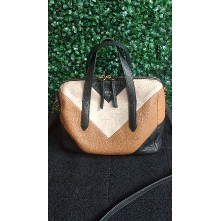tas fossil sidney satchel patchwork preloved pl pw
