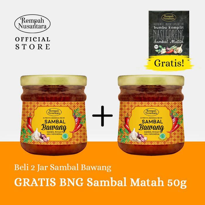 

(FREE BUMBU NASI GORENG SAMBAL MATAH 50G) 2 X SAMBAL BAWANG 120G JAR