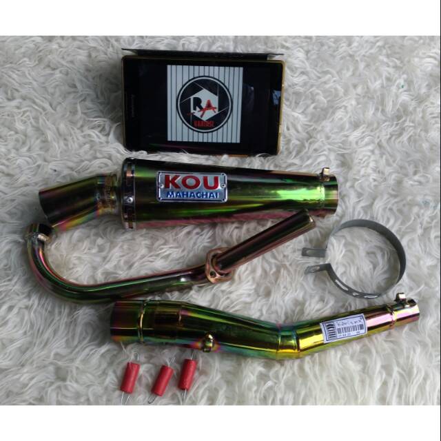 KNALPOT RACING KOU BLUE BUNGLON KHUSUS KHARISMA KARISMA SUPRA 125 BLADE REVO ABSOLUTE REVO FIT NEW