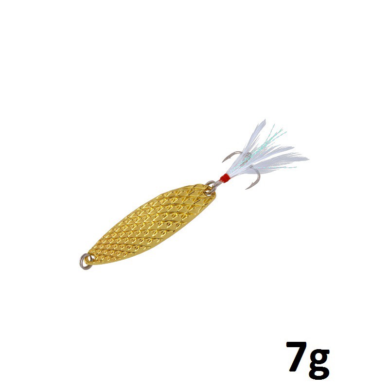2Pcs New Spoon Spinner Umpan Pancing 5g/7g/10g/15g/20g Swimbait Fishing Lure Ikan Bass Feather Kail