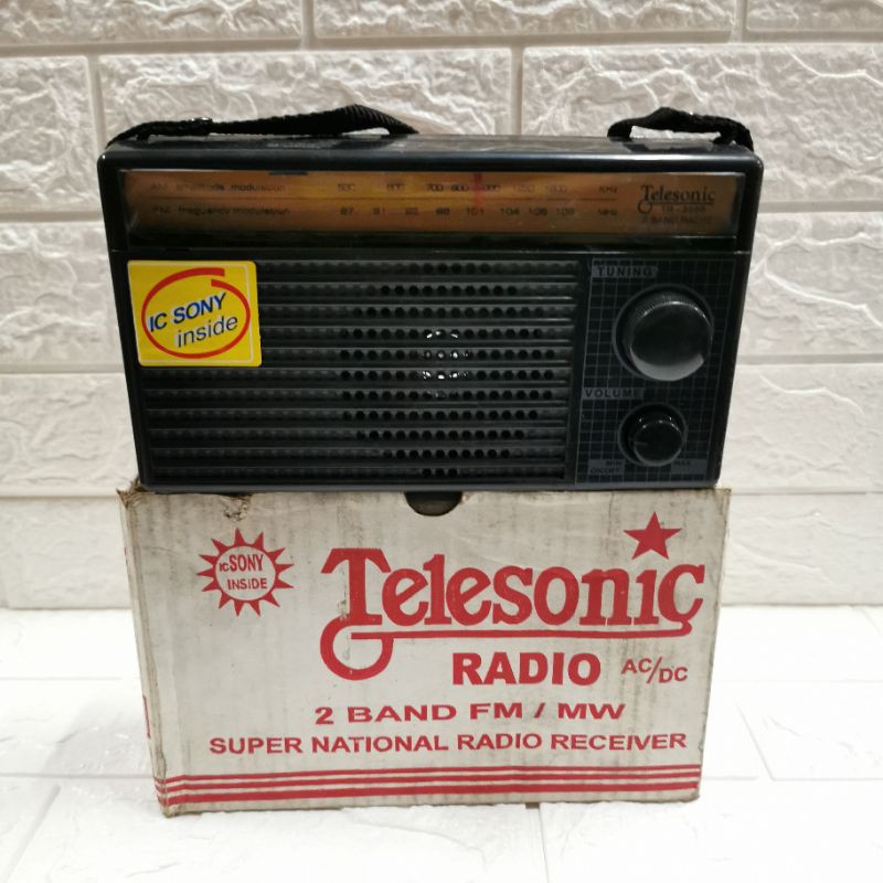 TELESONIC TR 2050 SUPER NATIONAL RADIO 2 BAND RECEIVER FM MW VINTAGE JADUL AC DC ANTIK AWET MURAH