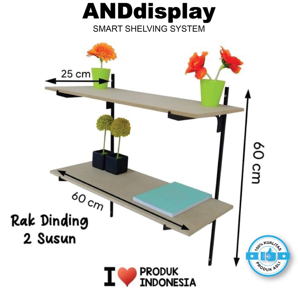 RAK DINDING 2 SUSUN BESI SERBAGUNA MULTIFUNGSI ANDDISPLAY