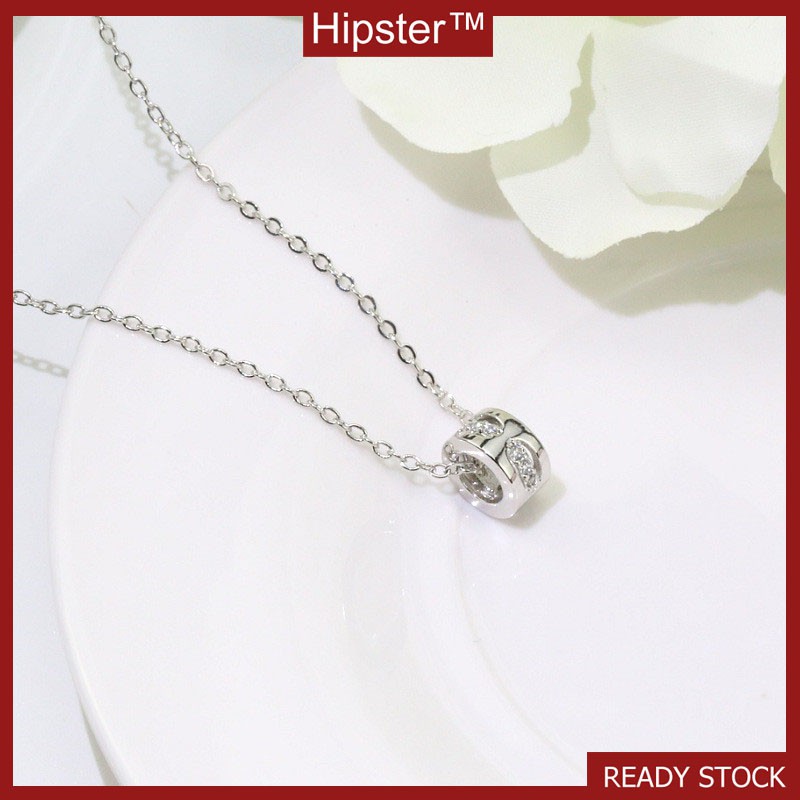 Diamond-Set Circle Hollow-out Simple Korean-Style Necklace Jewelry