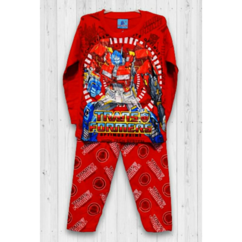 TRANSFORMERS | 4, 5, 6 Tahun | Size 10, 12, 14 | Baju Tidur Anak Laki Laki Setelan Cowok
