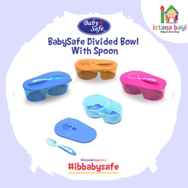 Baby safe Divided Bowl with Spoon - Mangkok makan anak AP010