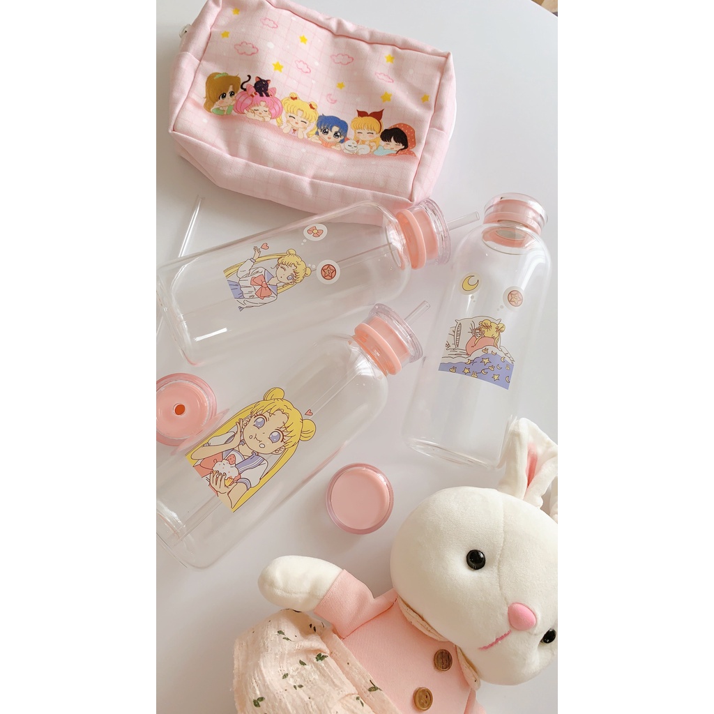Sailormoon Glass Bottle/Botol Minum Kaca Sailormoon/Botol Minum Lucu Estetik/Cute Sailormoon Usagi W