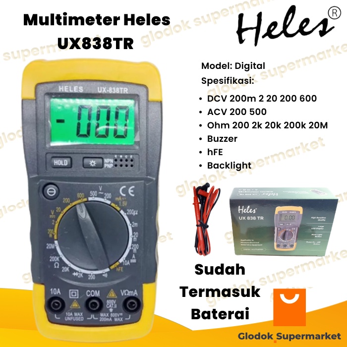 Avometer Heles UX838TR Multimeter Digital UX 838 TR Multitester UX-838TR