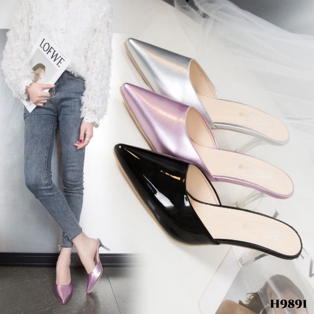 WYN HIGH HEELS SELOP FASHION WANITA FASHION KOREA H9891