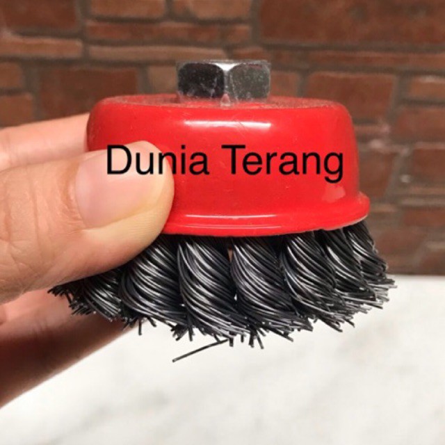 Sikat Kawat Mangkok Kepang Gerinda/Wire Cup Brush Wheel - KING 3’’