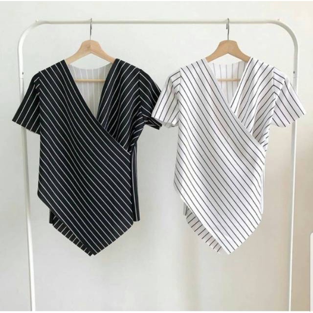 Tq88indonesia Baju Atasan Wanita Terbaru / Ediz top / Blouse Salur / Baju Atasan Wanita Terbaru / Blus / Ootd / Outfit Terbaru